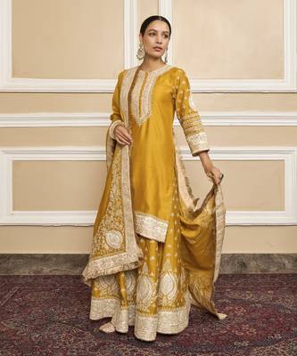 Raina glaze mustard sharara set 3