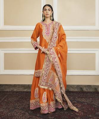 Amira orange sharara set 1