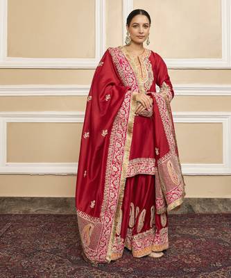 Amira deep red sharara set 1