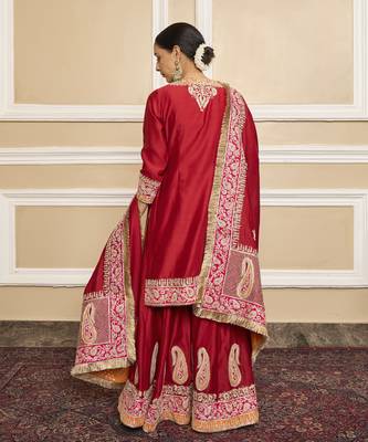 Amira deep red sharara set 2