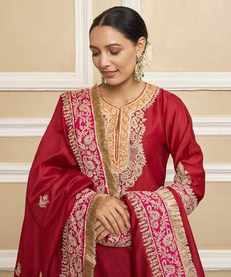Amira deep red sharara set 3
