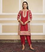 Mehnoor deep red kurta set