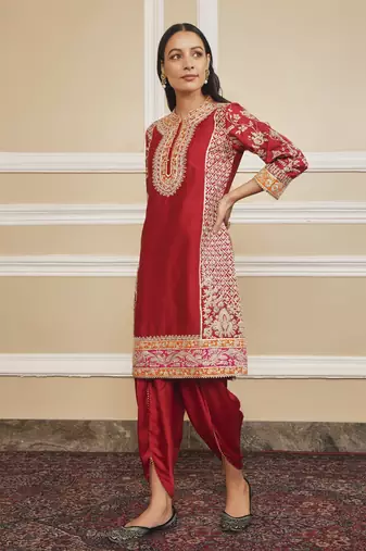 Mehnoor deep red kurta set