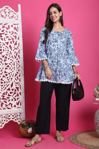 women's pure cotton jaipuri printed tunic