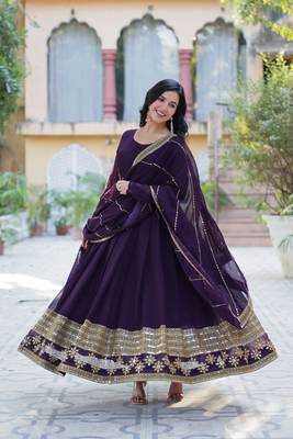 Wine designer readymade long kurti  with Embroidery Sequins-work 4