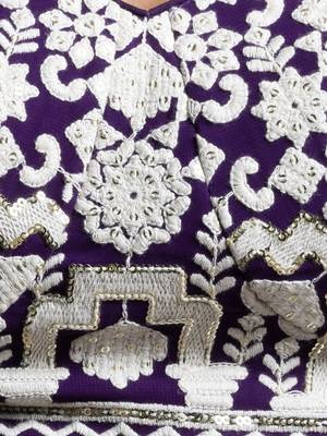 purple sequins georgette wedding lehenga set choli with dupatta with dupatta 6