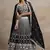 magnetic black sequins georgette wedding lehenga set choli with dupatta with dupatta
