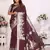 Dark brown kochi art silk blend with bandhej weaving saree with blouse