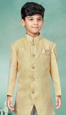 Off white stone botton work indowestern 2