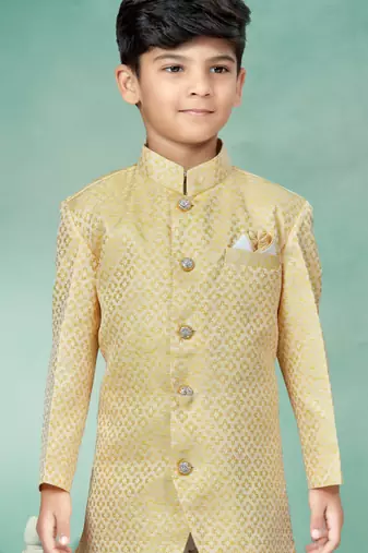 Off white stone botton work indowestern