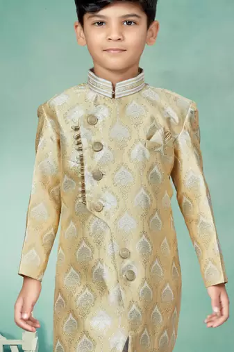 Off white  stone and thread zari work indowestern