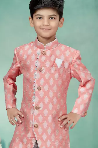 Off white thread and lesh work indowestern