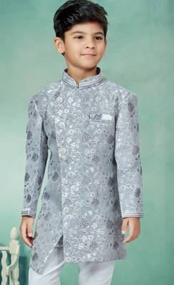 Off white thred and lesh work indowestern 2