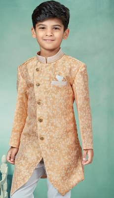Off white thread and lesh work indowestern 2