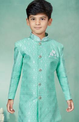 Off white thread and lesh work indowestern 2