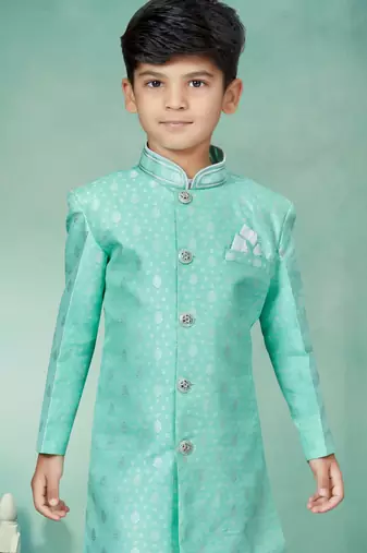Off white thread and lesh work indowestern