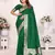 Dark green banarasi art silk blend with beautiful gala weaving saree with blouse