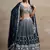 Precious Blue Sequins Georgette Wedding Lehenga Choli With Dupatta