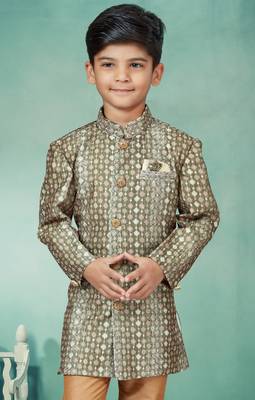 Cheekoo full thread computer amrodery and degital print indowestern 2