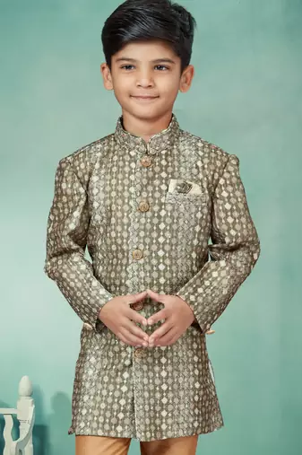 Cheekoo full thread computer amrodery and degital print indowestern