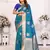 Blue soft art silk blend with zari weaving borders saree with blouse