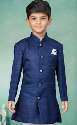 Off white  indowestern with fancy batton 2