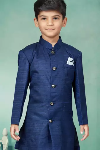 Off white  indowestern with fancy batton