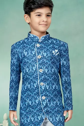 Off white  degital printed with less work indowestern