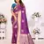 Purple soft art silk blend with zari weaving borders saree with blouse