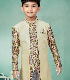 Off white flower degital printed with less work indowestern