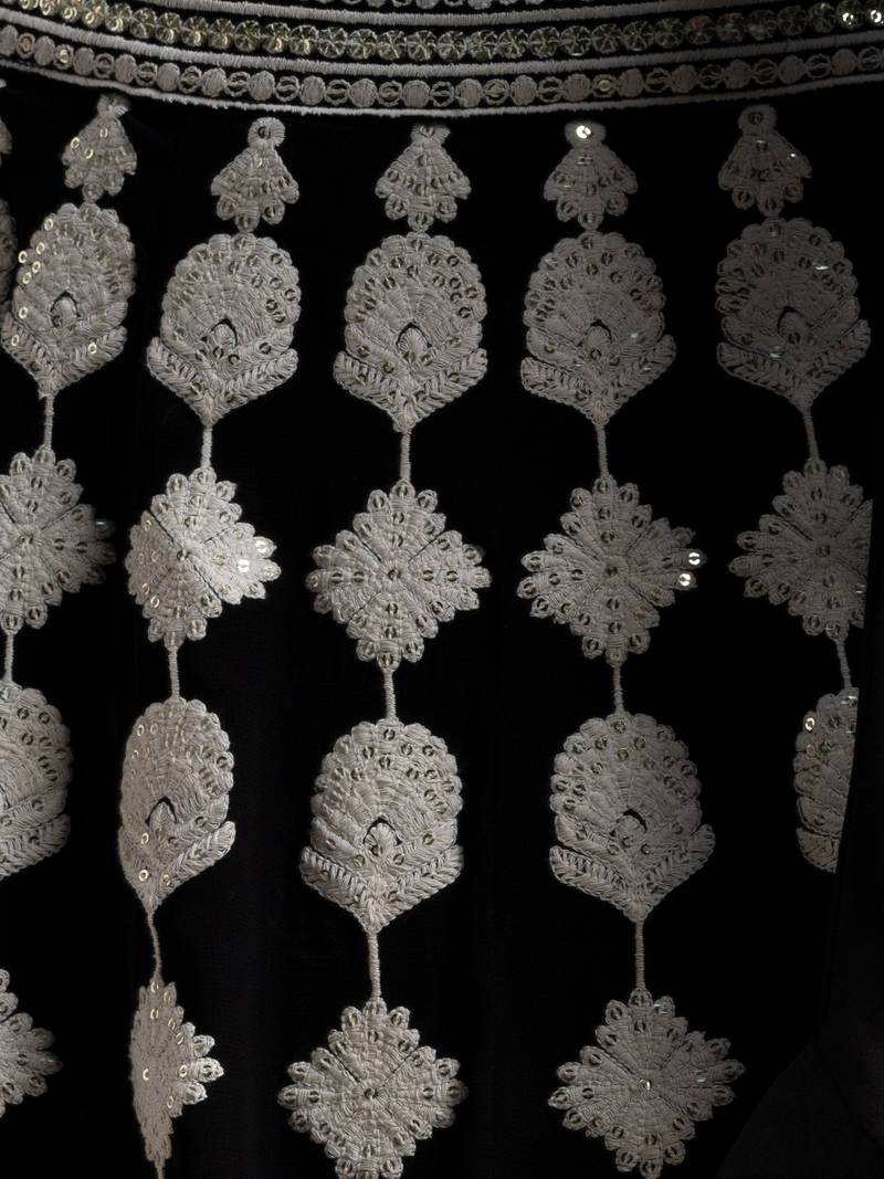 Adorable Black Sequins Georgette Wedding Lehenga Choli With Dupatta