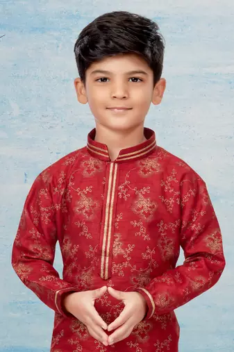 Cheekoo flower printed kurta pajama with thread work