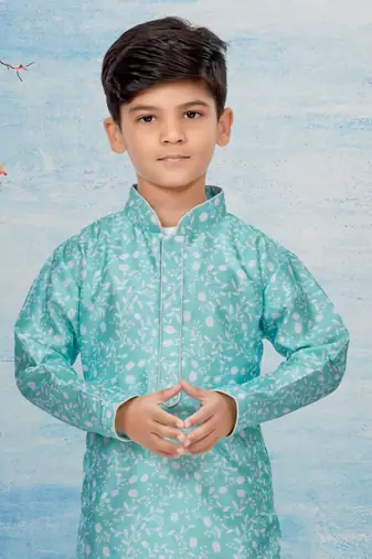 Off white flower printed kurta pajama