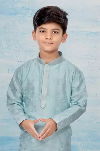 Off white flower printed kurta pajama