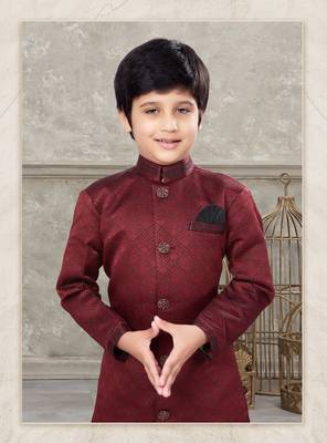 Black classic indowestern sherwani set with thread and less work with fancy button 2