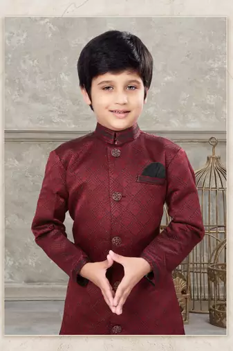 Black classic indowestern sherwani set with thread and less work with fancy button