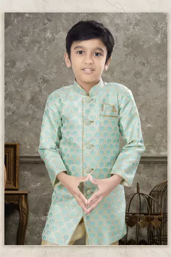 Fown classic indowestern sherwani set with thread and less work with fancy button