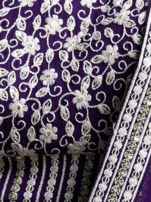 purple sequins georgette wedding lehenga set choli with dupatta with dupatta 6