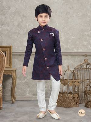 Off white classic indowestern sherwani set with thread and less work with fancy button 1