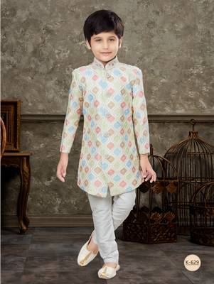 Off white  all over handwork amrodery  with thread,stone and less work  havy classic sherwani 1
