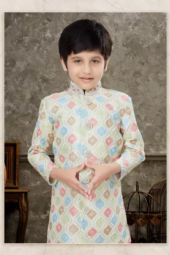 Off white  all over handwork amrodery  with thread,stone and less work  havy classic sherwani