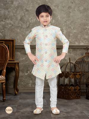 Off white  all over handwork amrodery  with thread,stone and less work  havy classic sherwani 1