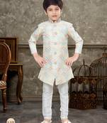 Off white  all over handwork amrodery  with thread,stone and less work  havy classic sherwani