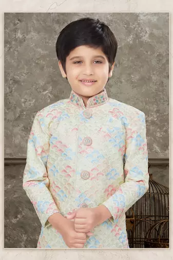 Off white  all over handwork amrodery  with thread,stone and less work  havy classic sherwani