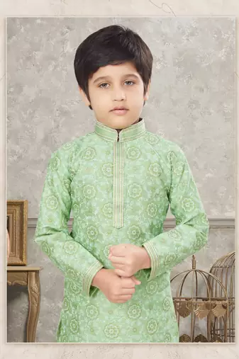 Off white degital printed with thread work kurta pajama set
