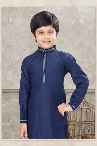Off white soft silk with thread work kurta pajama set