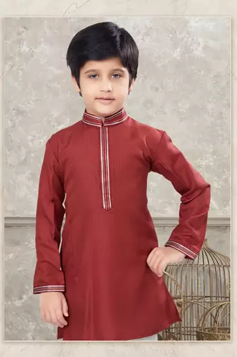 Off white soft silk with thread work kurta pajama set