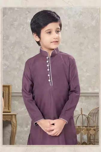Off white soft silk with fancy botton kurta pajama set