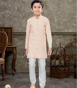 Off white all over amrodery work & fancy botton kurta pajama set