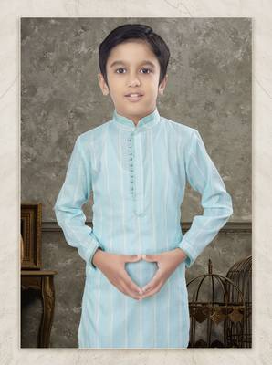 Off white soft cotton with thread & fancy botton kurta pajama set 2